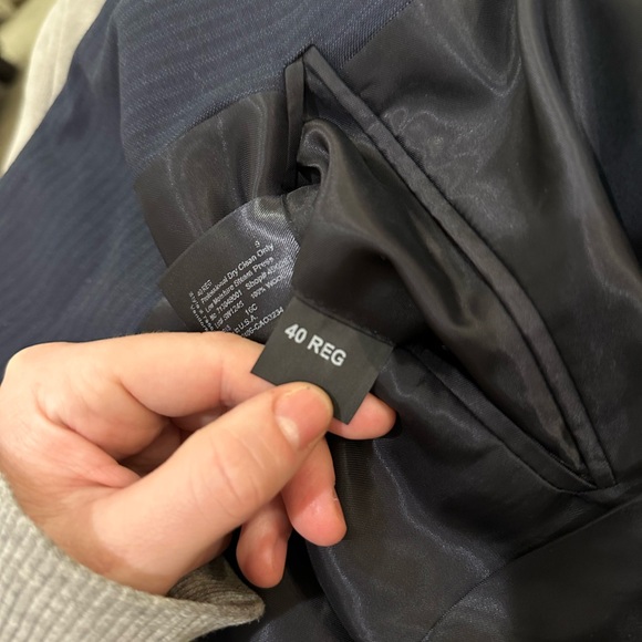 NWT Club Monaco Navy Tonal Stipe Wool Blazer - Picture 11 of 15